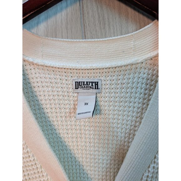 Duluth Trading Women's Fisherman Long Cardigan Sz 3X 3XL Oatmeal Button - Picture 3 of 6